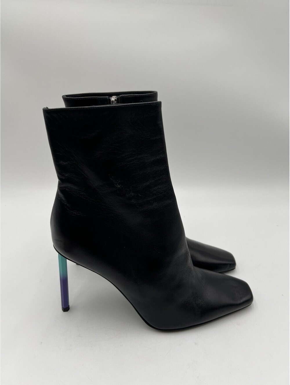 Off-White Allen 140mm leather ankle boots inblack /gradient heel Size 37